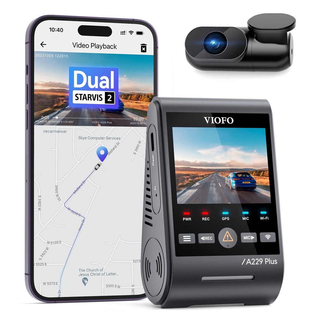 VIOFO A229 Plus 2CH Dash Cam (2K Front + 2K Rear)