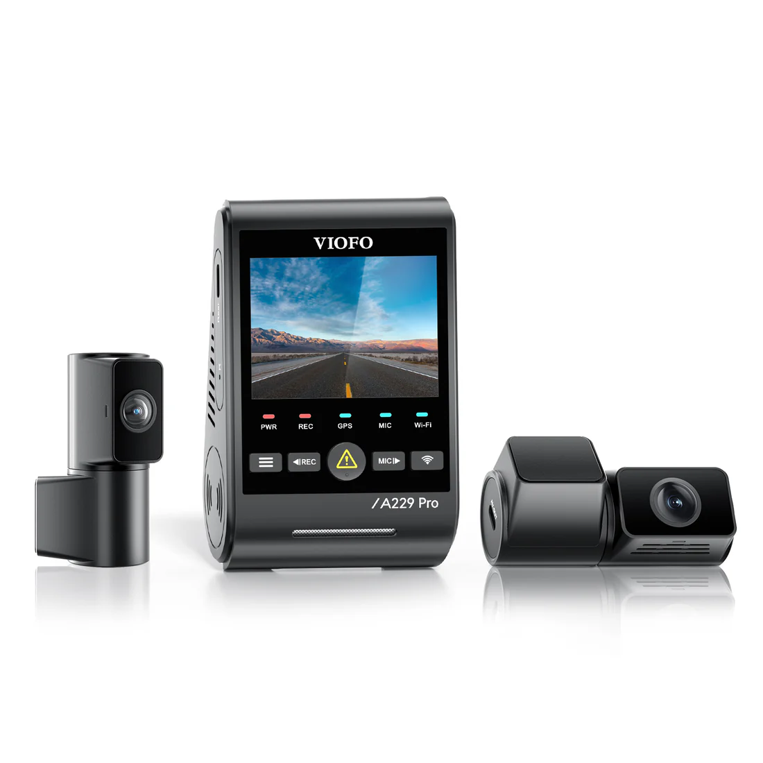 VIOFO A229 Pro Tele 3CH Dash Cam (4K Front + 2K Telephoto + 1080p Rear)