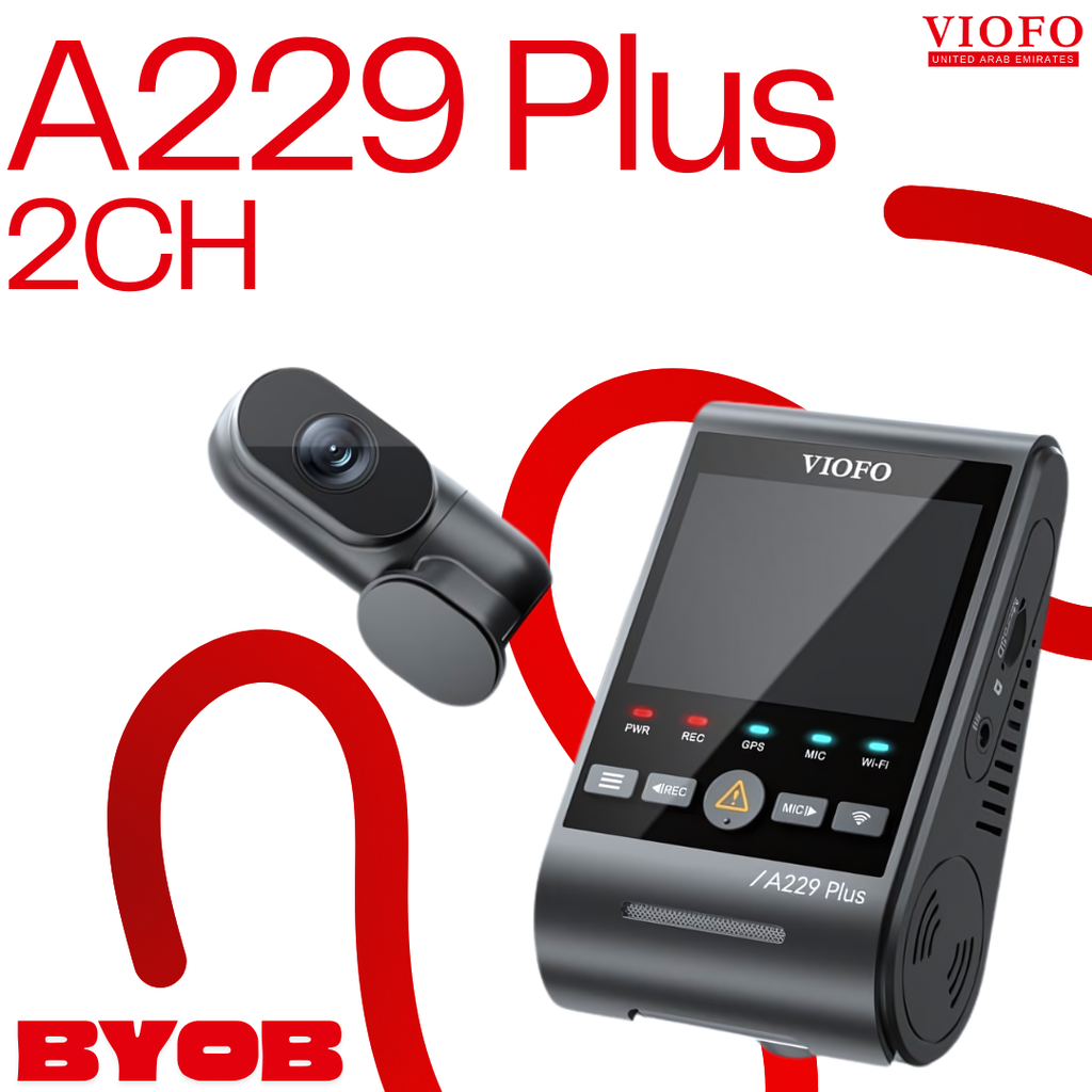 VIOFO A229 Plus 2CH Bundle (128GB VIOFO Industrial Grade Memory Card, No Hardwire Kit (No Parking Mode), No BTR200 Bluetooth Remote, No CPL200)