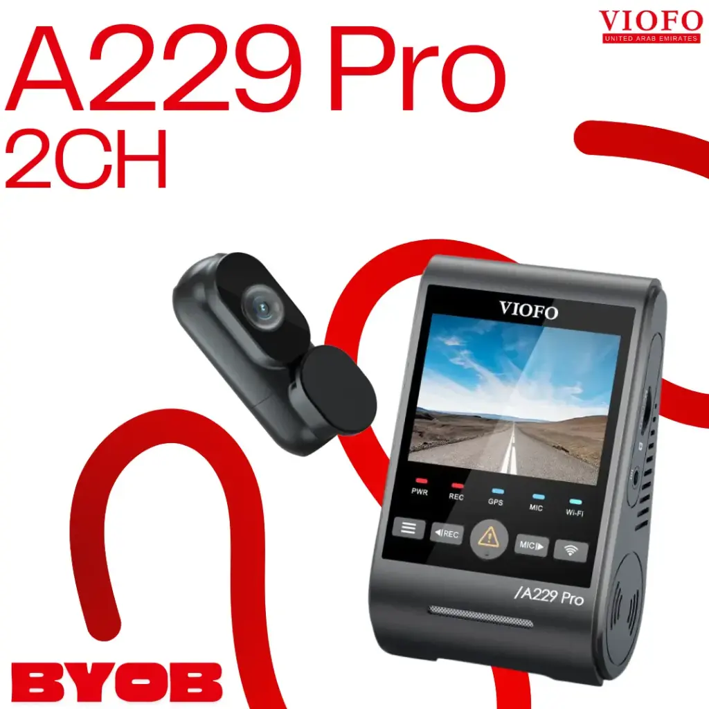 VIOFO A229 Pro 2CH Bundle (128GB VIOFO Industrial Grade Memory Card, No Hardwire Kit (No Parking Mode), No BTR200 Bluetooth Remote)