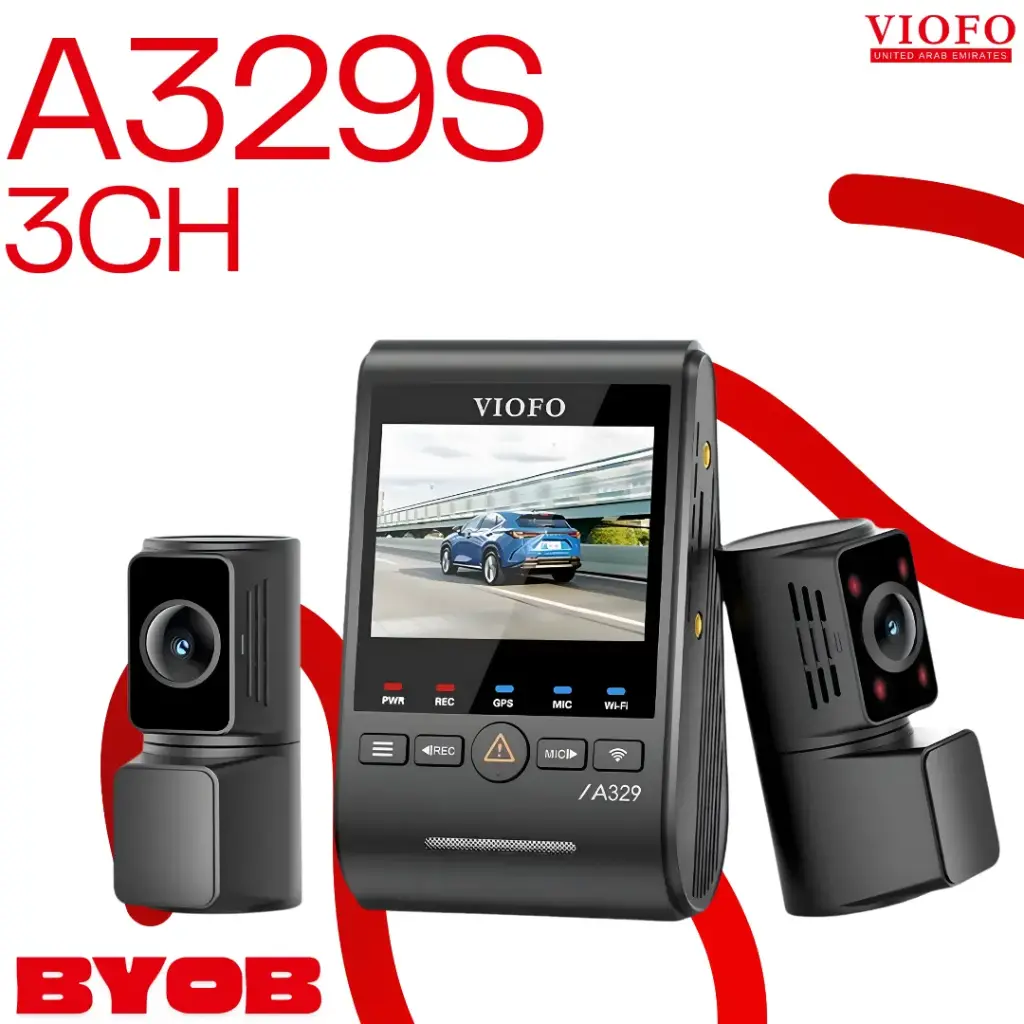 VIOFO A329S 3CH Bundle (128GB VIOFO Industrial Grade Memory Card, No Hardwire Kit (No Parking Mode), No BTR200 Bluetooth Remote)