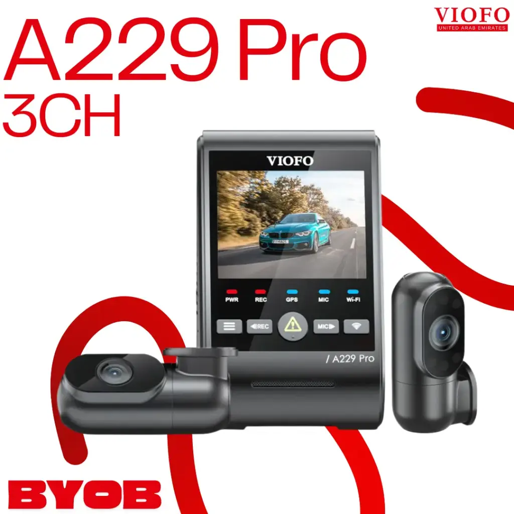 VIOFO A229 Pro 3CH Bundle (128GB VIOFO Industrial Grade Memory Card, No Hardwire Kit (No Parking Mode), No BTR200 Bluetooth Remote)